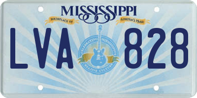 MS license plate LVA828