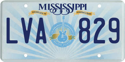 MS license plate LVA829