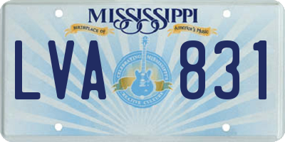 MS license plate LVA831