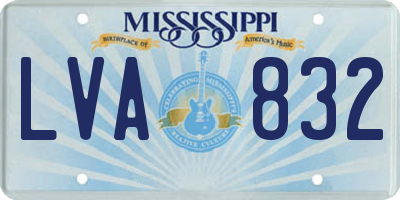 MS license plate LVA832