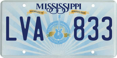 MS license plate LVA833