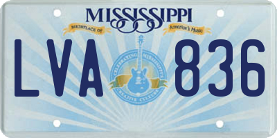 MS license plate LVA836