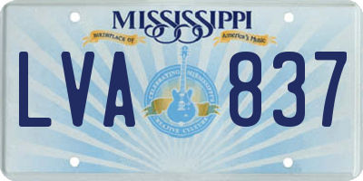 MS license plate LVA837