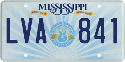 MS license plate LVA841
