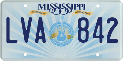 MS license plate LVA842