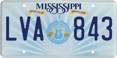 MS license plate LVA843