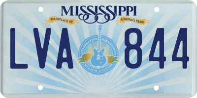 MS license plate LVA844