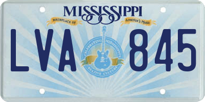 MS license plate LVA845