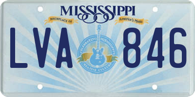 MS license plate LVA846