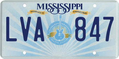 MS license plate LVA847