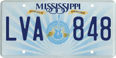 MS license plate LVA848