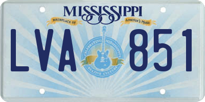 MS license plate LVA851