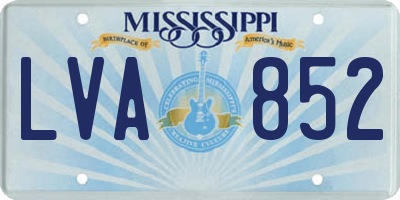 MS license plate LVA852