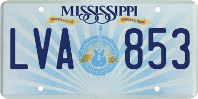 MS license plate LVA853