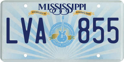 MS license plate LVA855