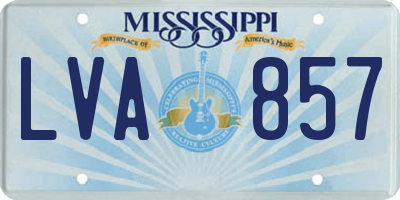 MS license plate LVA857