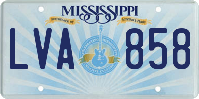 MS license plate LVA858