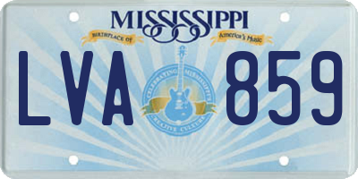 MS license plate LVA859