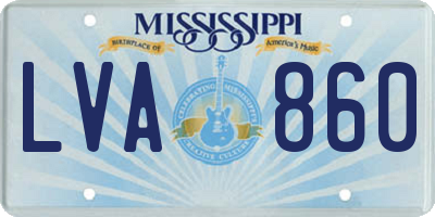 MS license plate LVA860