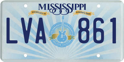 MS license plate LVA861