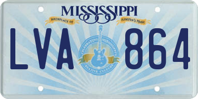 MS license plate LVA864
