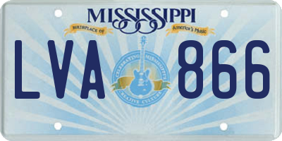 MS license plate LVA866