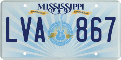MS license plate LVA867
