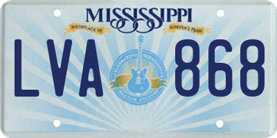 MS license plate LVA868