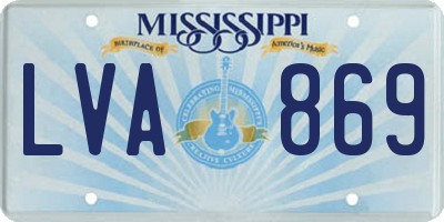 MS license plate LVA869