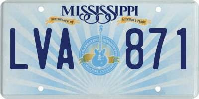MS license plate LVA871