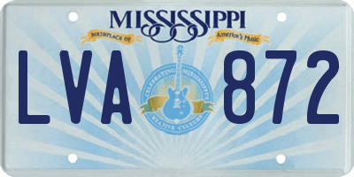 MS license plate LVA872