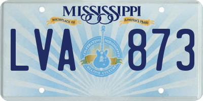 MS license plate LVA873
