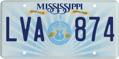 MS license plate LVA874