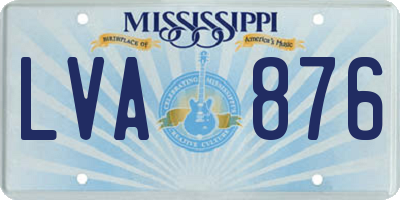 MS license plate LVA876