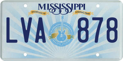 MS license plate LVA878