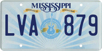 MS license plate LVA879