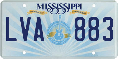 MS license plate LVA883