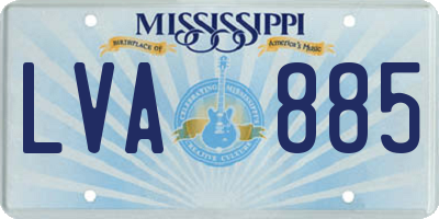 MS license plate LVA885