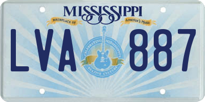MS license plate LVA887