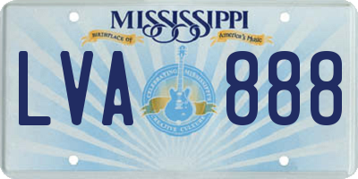 MS license plate LVA888