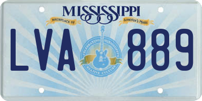 MS license plate LVA889