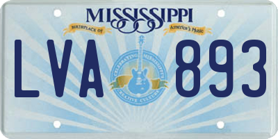 MS license plate LVA893