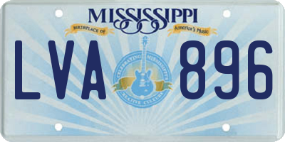 MS license plate LVA896