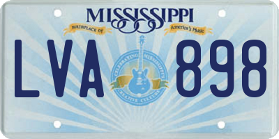 MS license plate LVA898