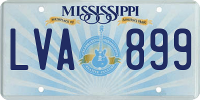 MS license plate LVA899