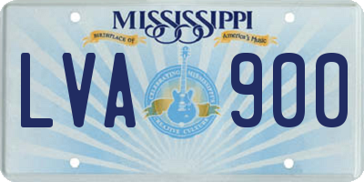 MS license plate LVA900