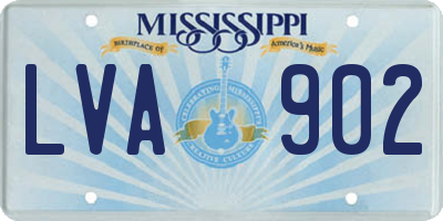 MS license plate LVA902