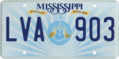 MS license plate LVA903