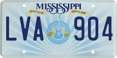 MS license plate LVA904