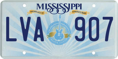 MS license plate LVA907